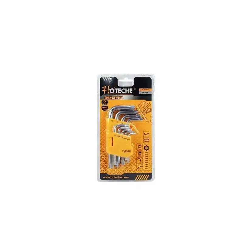 SET DE 9 CLÉS MÂLES TORX COURT 260708 HOTECHE