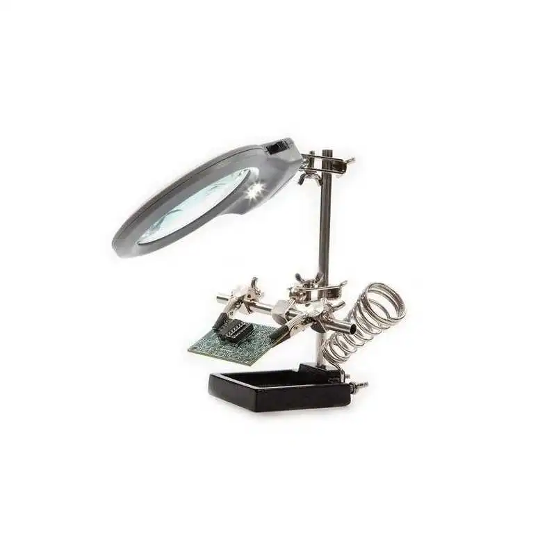 SUPPORT FER À SOUDER AVEC LOUPE ET 2 LAMPES LED VELLEMAN