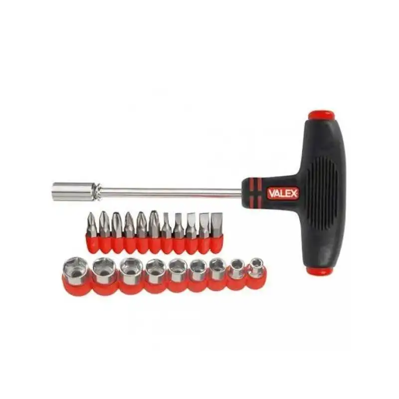 KIT 22 PIÈCES CLÉ À DOUILLE EN T AVEC EMBOUT VALEX
